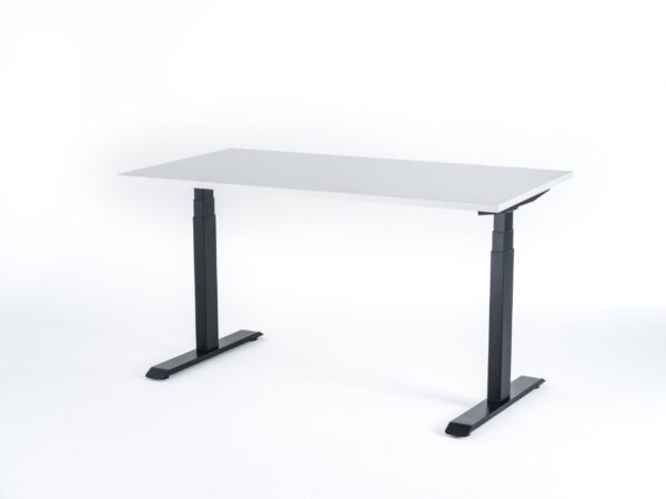 Birou reglabil Viva Smart 20 cadru negru blat alb