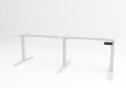 cadru de birou alb, viva upgrade in linie, inaltime reglabila electric, triple motor, pentru blaturi lungi