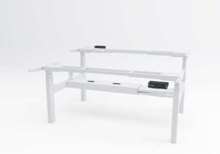cadru de birou reglabil de culoare alba, Viva Upgrade Face to face, pentru doua blaturi dispuse fata in fata