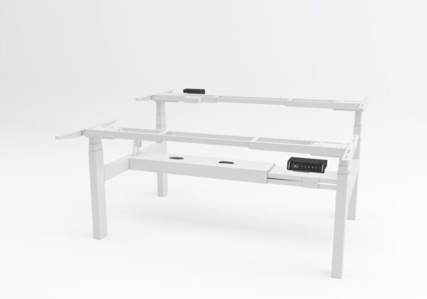 Viva Upgrade Face to Face (6) cadru de birou reglabil de culoare alba, Viva Upgrade Face to face, pentru doua blaturi dispuse fata in fata