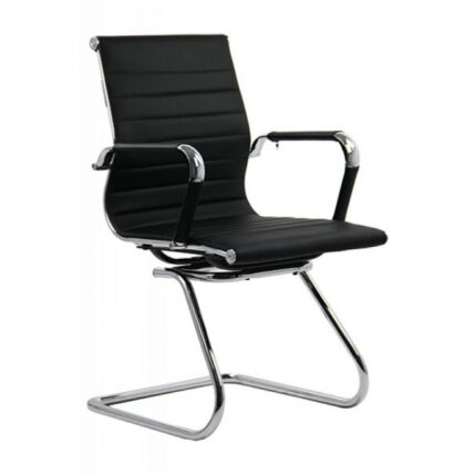 Scaun de conferință 30.13.35, tapițat, cadru oțel, brațe oțel tapițate