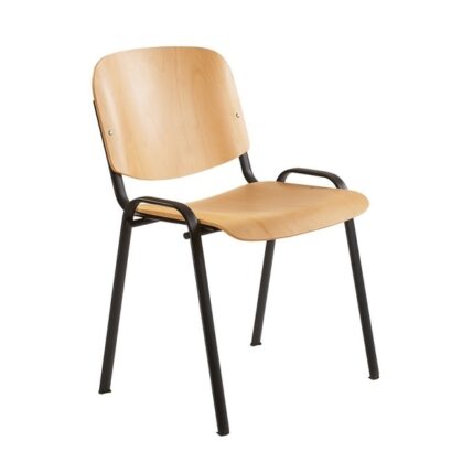 Scaun vizitator 30.14.12 N, lemn, stivuibil, cadru negru, 110 kg